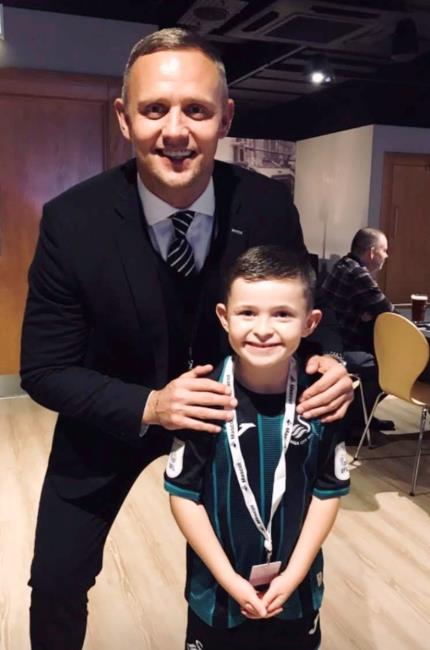 Celt shares a moment with Lee Trundle